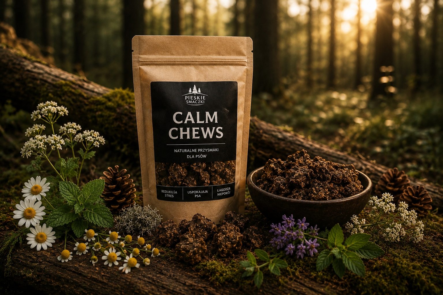 Calm Chews 300 g Kuracja Miesięczna — gryzaki uspokajające dla psa, zapas na 30 dni