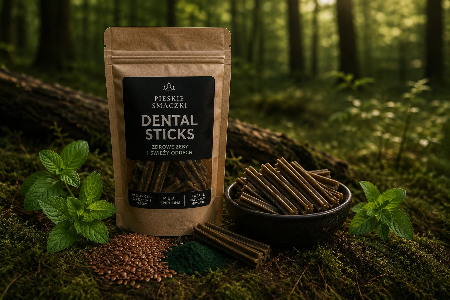 Dental Sticks — naturalne gryzaki dentystyczne dla psa z miętą i spiruliną